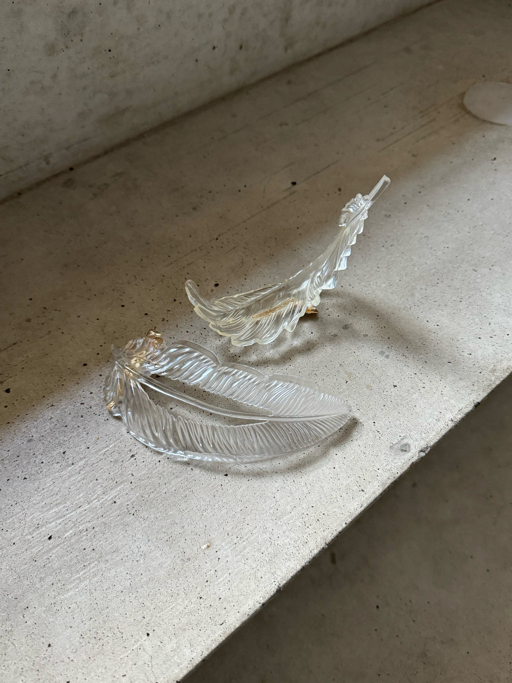 Feather Glass Hairclips